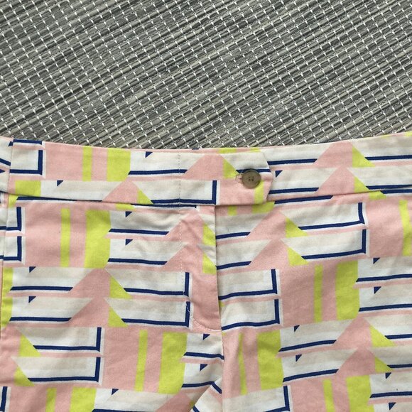 J Crew Chino Peach Kiwi Geometric Shorts Size 0 - Picture 2 of 6